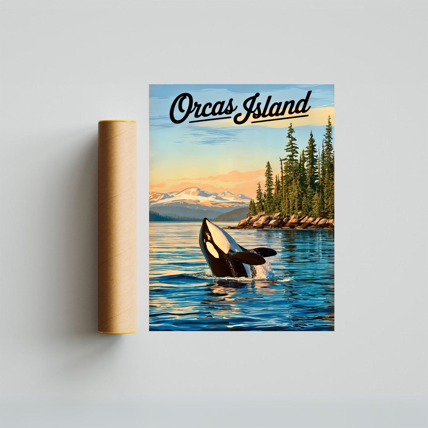 Orcas Island Vintage Travel Poster -  Wild Waters of the San Juans