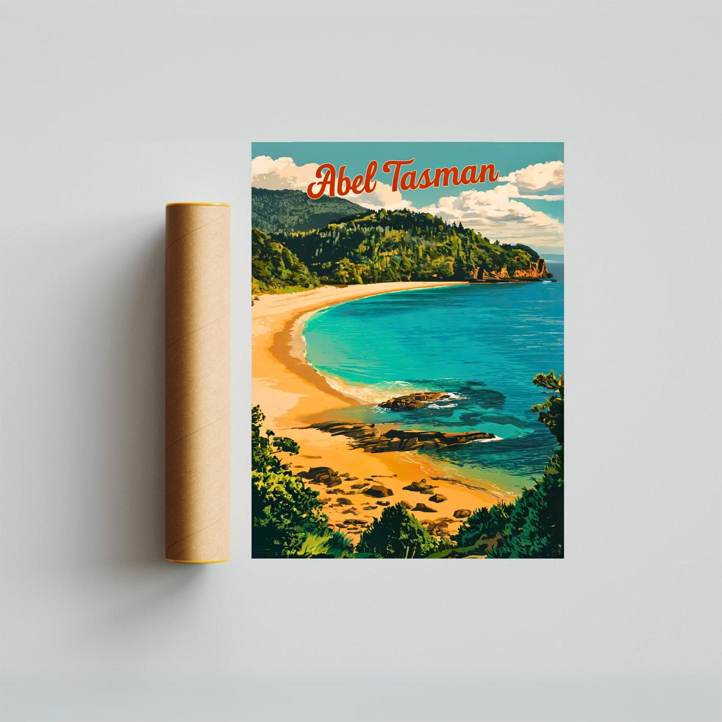 Abel Tasman Vintage Travel Poster