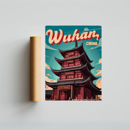Wuhan Vintage Travel Poster - Historic Urban Hub