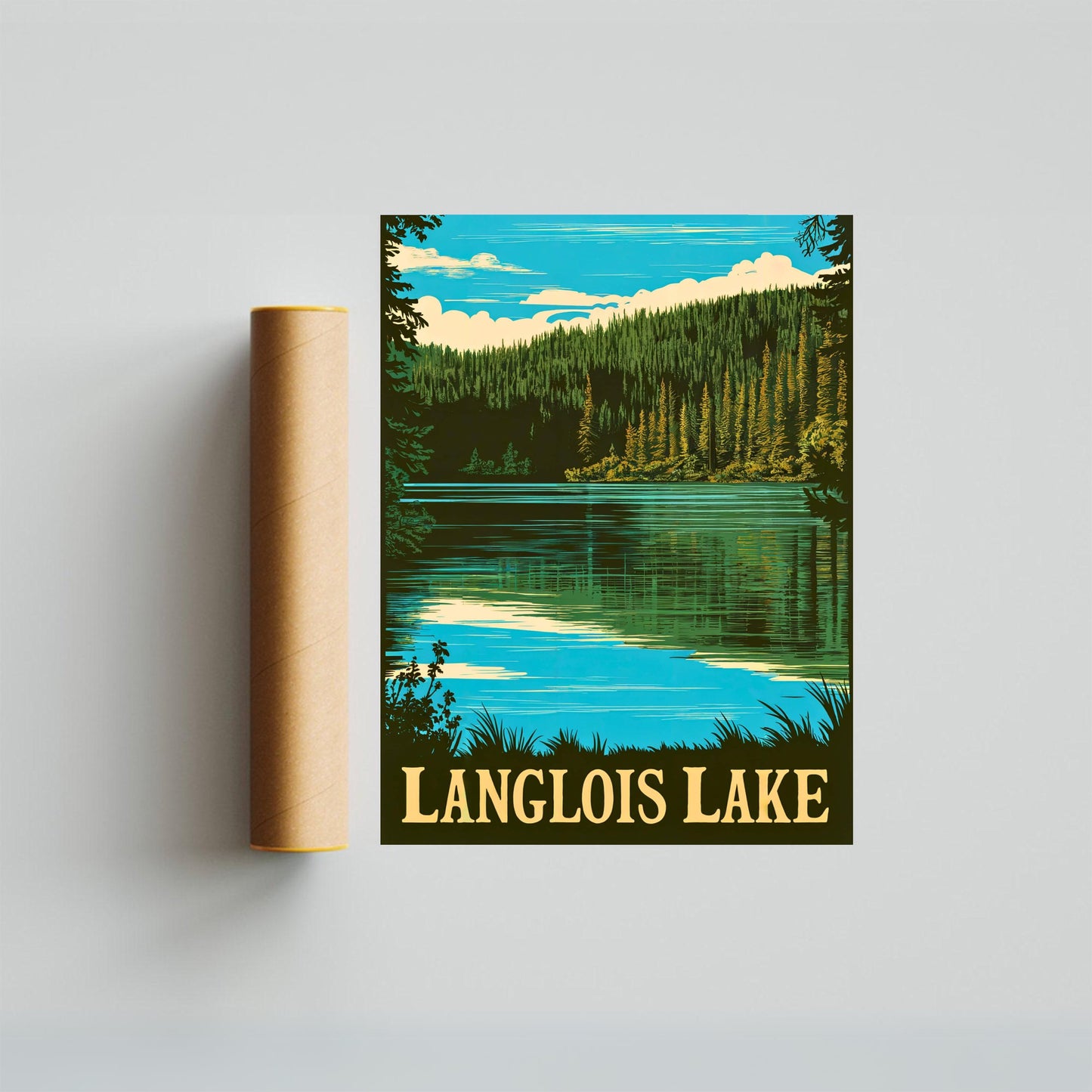 Langlois Lake Vintage Travel Poster