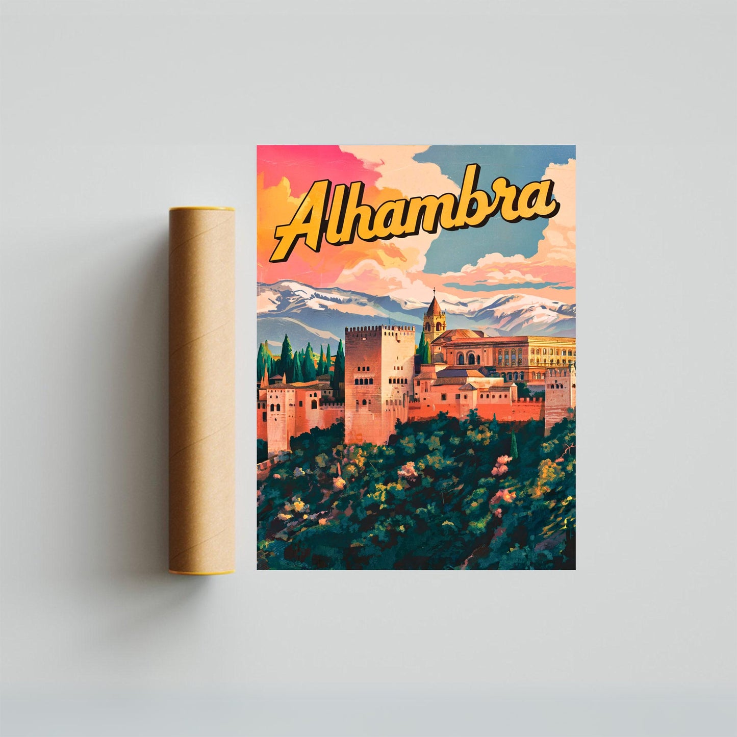Alhambra Vintage Travel Poster