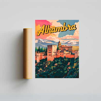 Alhambra Vintage Travel Poster