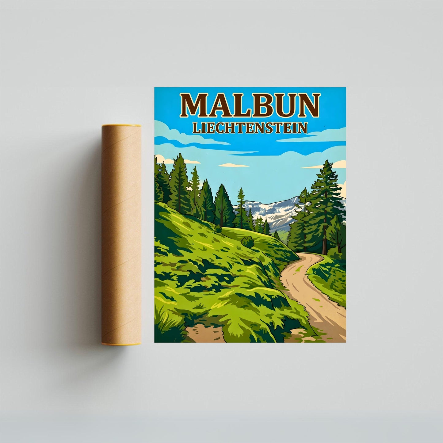 Malbun Vintage Travel Poster - Peaks