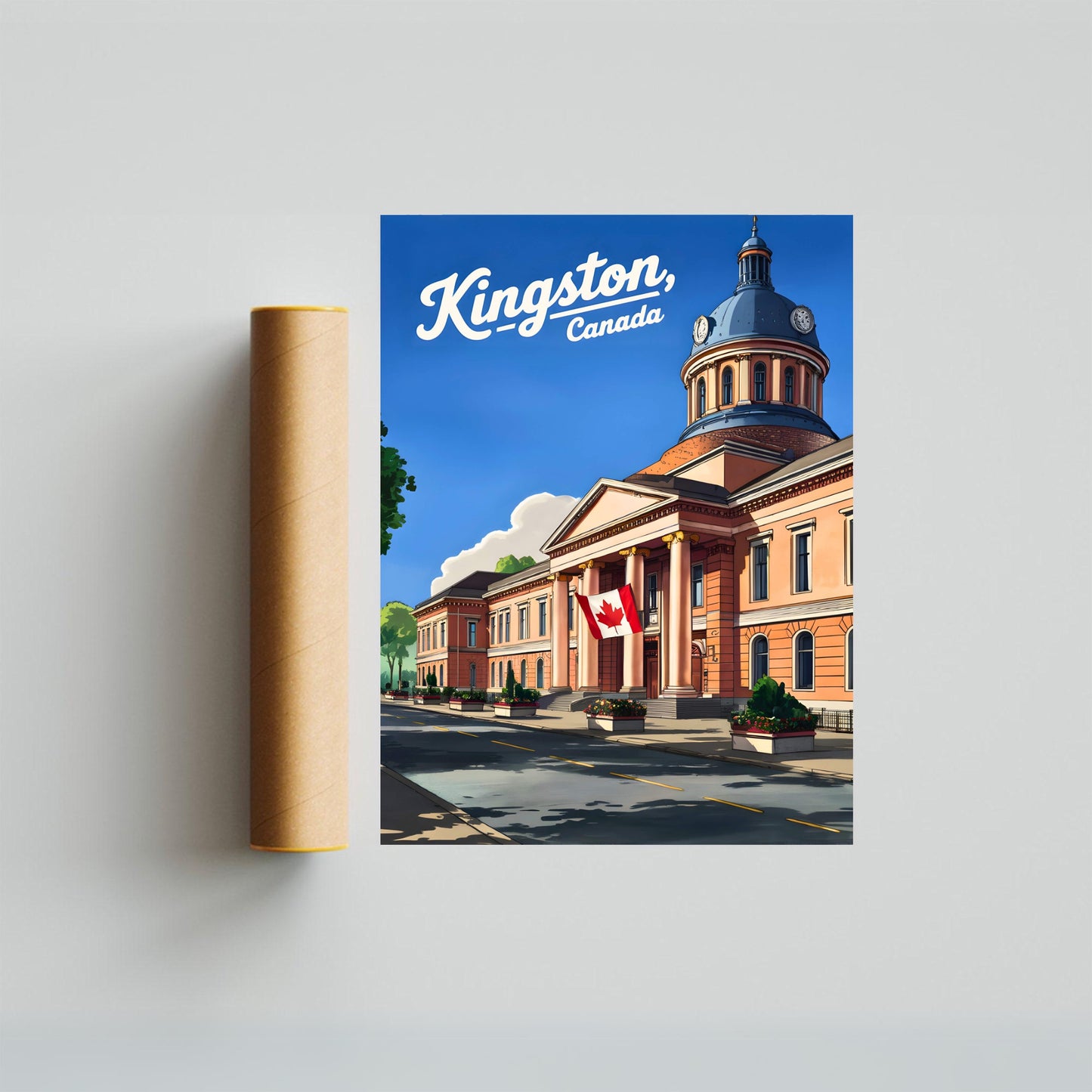 Kingston Vintage Travel Poster - Iconic Street Canada