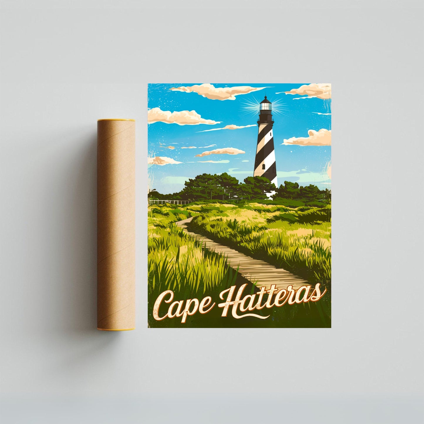 Cape Hatteras Vintage Travel Poster