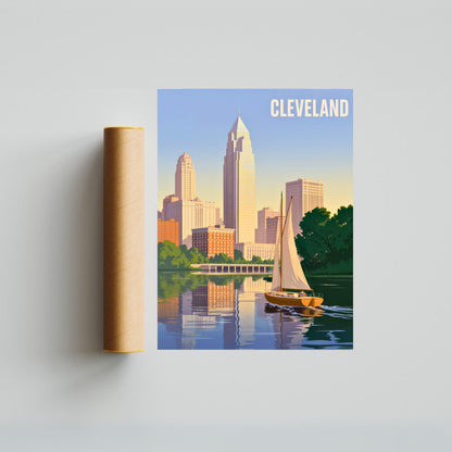 Cleveland Vintage Travel Poster - Rock & Roll Capital