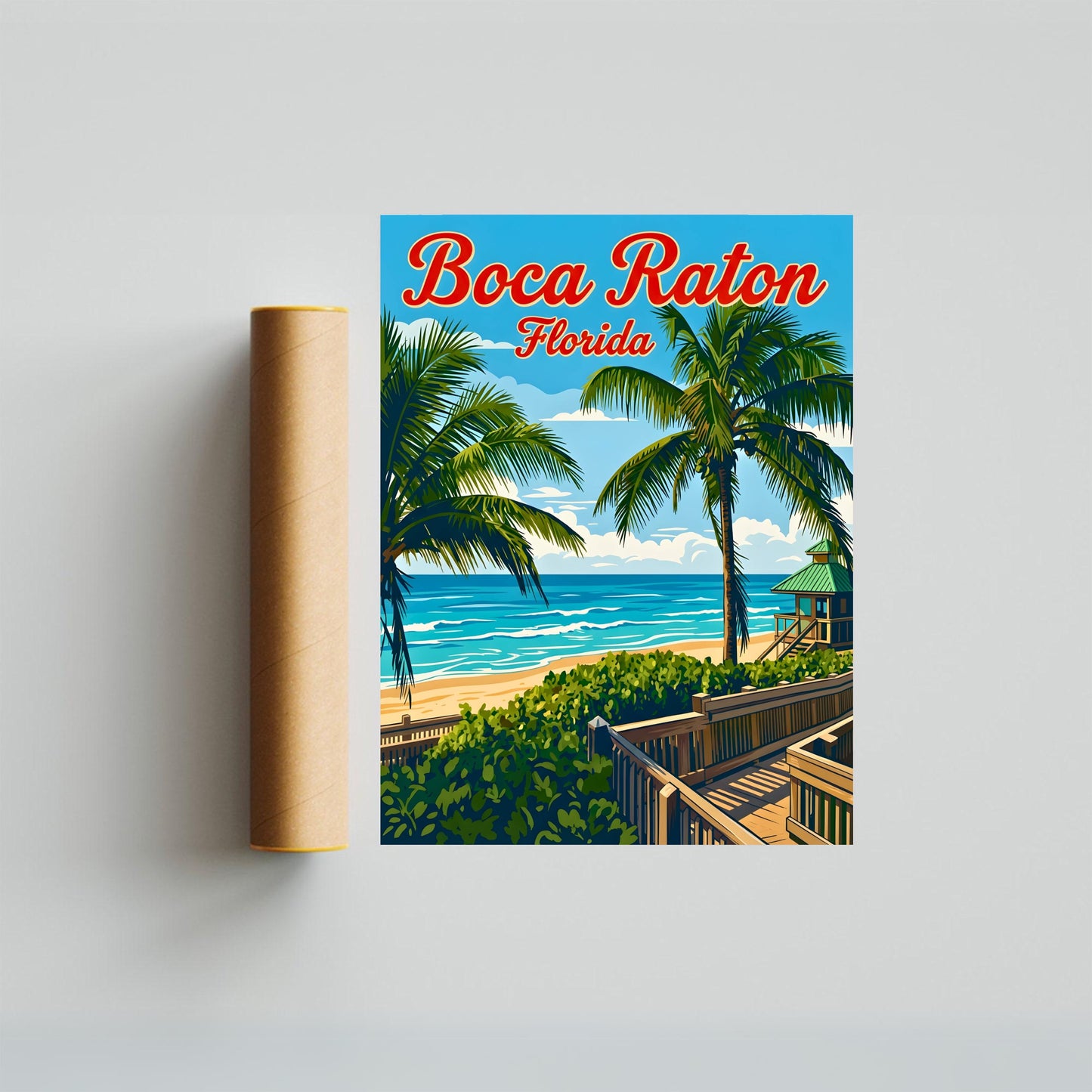 Boca Raton Vintage Travel Poster