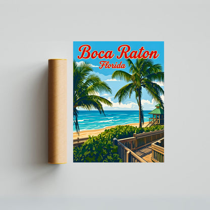 Boca Raton Vintage Travel Poster