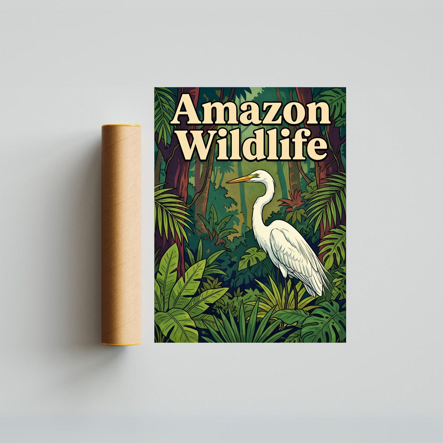 Amazon Exotic Wildlife Vintage Travel Poster