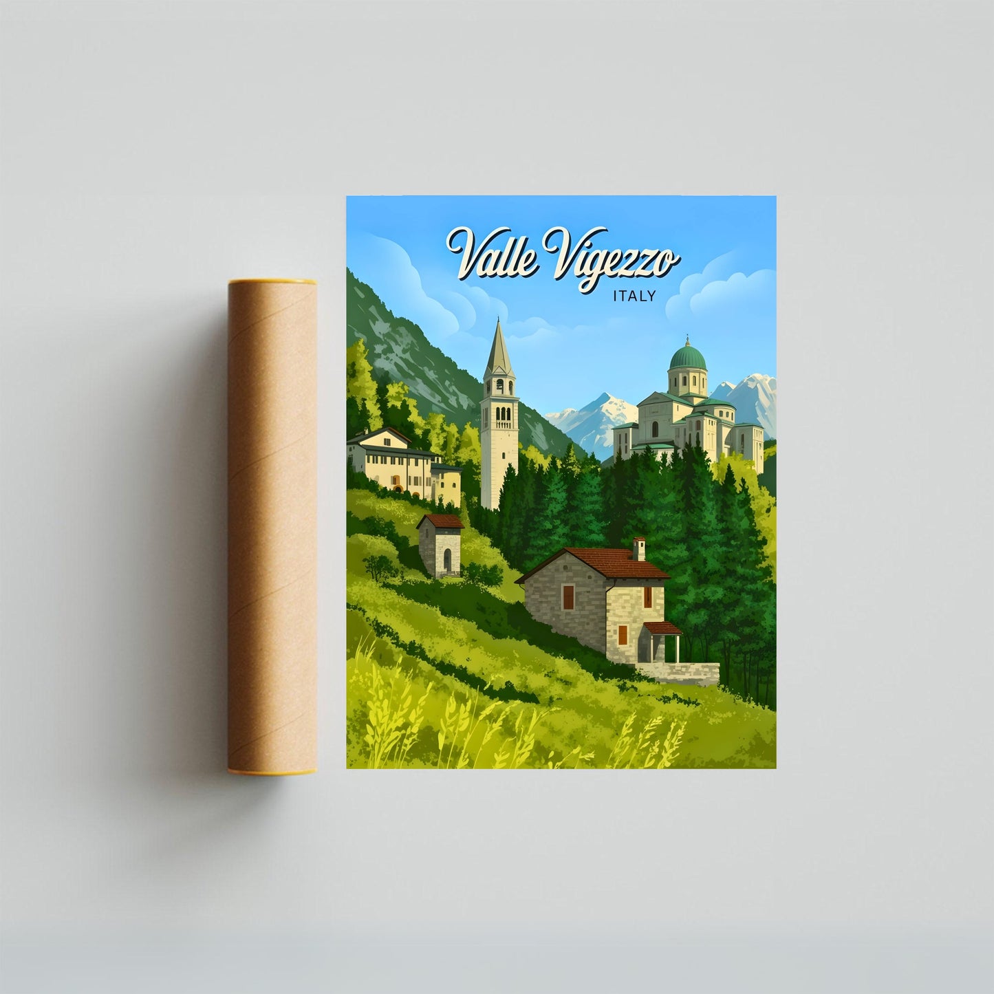 Valle Vigezzo, Italy Vintage Travel Poster - The Valley of the Painters