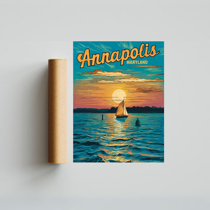 Annapolis Vintage Travel Poster - Nautical Heart of Maryland
