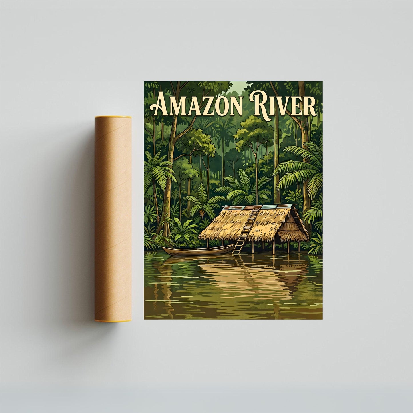 Amazon River Vintage Travel Poster - Jungle Living
