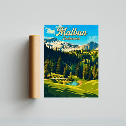 Malbun Vintage Travel Poster - Nature Escape