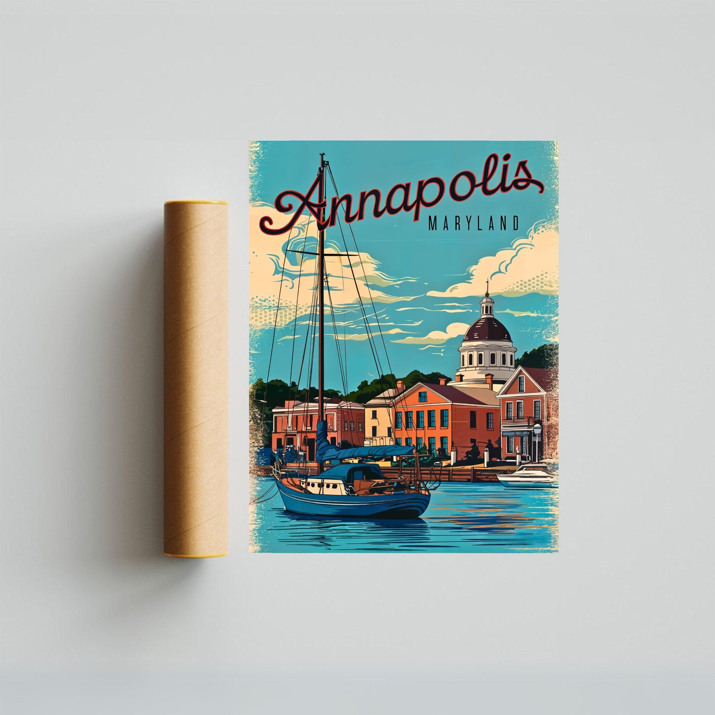 Annapolis, Maryland Vintage Travel Poster