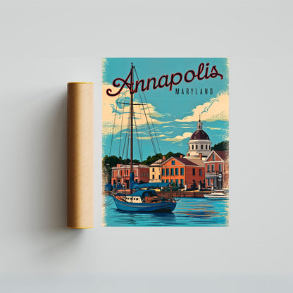 Annapolis, Maryland Vintage Travel Poster