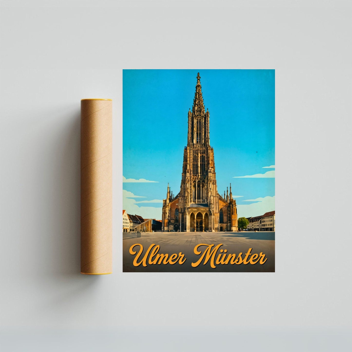 Ulmer Münster Vintage Travel Poster - Historic Ulm
