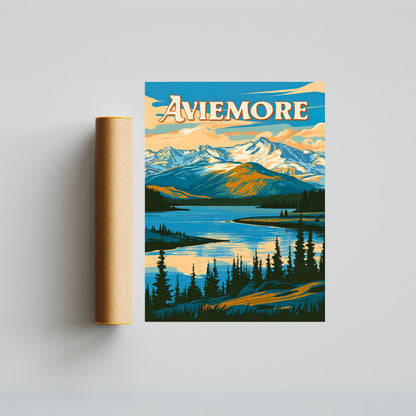 Aviemore Vintage Travel Poster - Nature’s Highland Gem