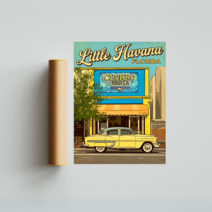 Little Havana Vintage Travel Poster -  Iconic Landmark