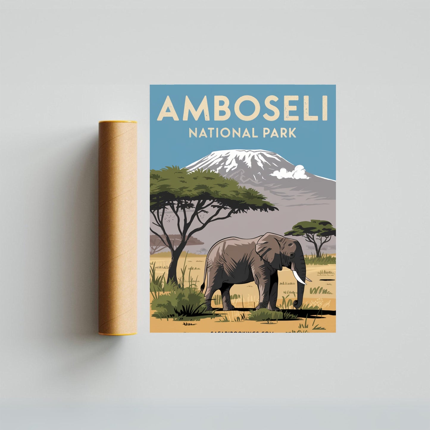 Amboseli National Park Vintage Travel Poster - Majestic Landscapes