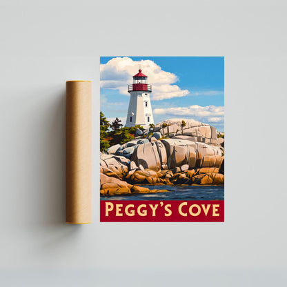 Peggy’s Cove Vintage Travel Poster - Beacon of the Atlantic