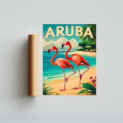 Aruba Vintage Travel Poster
