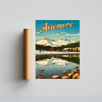 Aviemore Vintage Travel Poster - Scotland’s Scenic Retreat
