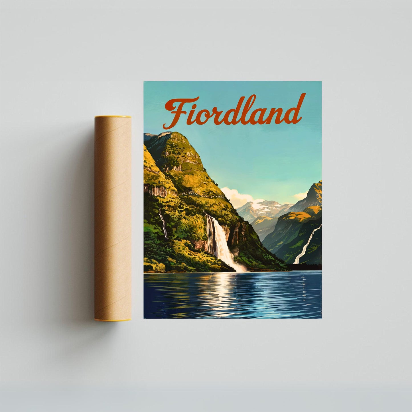 Fiordland Vintage Travel Poster