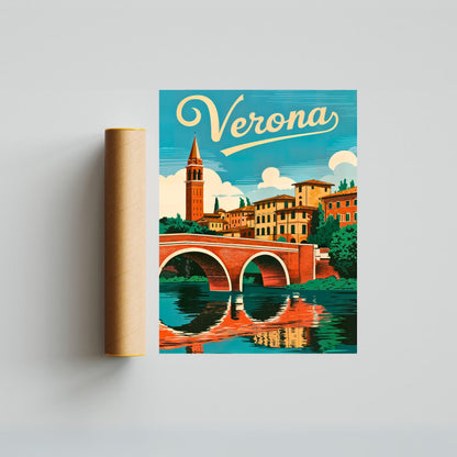 Verona, Italy Vintage Travel Poster - Escape to Enchanting Verona