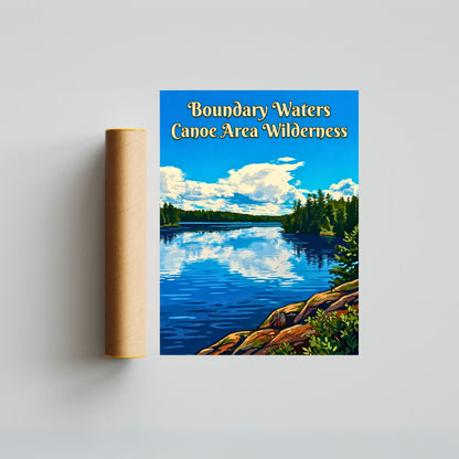 Boundary Waters Canoe Area Wilderness Vintage Travel Poster - Where the Wild Waters Flow