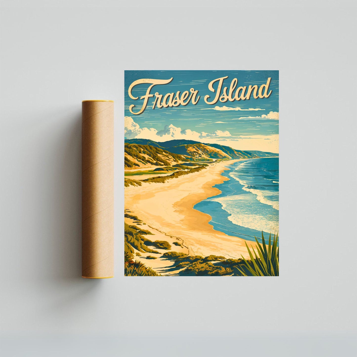 Fraser Island Vintage Travel Poster