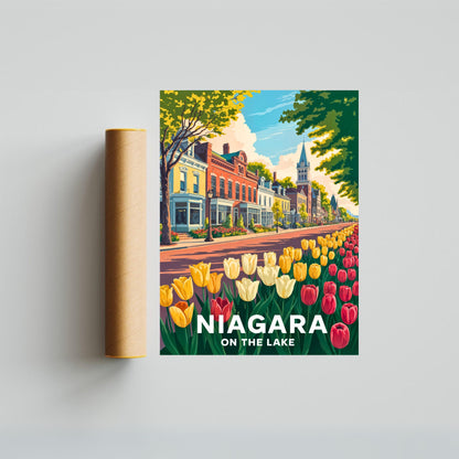 Niagara-on-the-Lake Vintage Travel Poster - Summer Blooms on the Boulevard