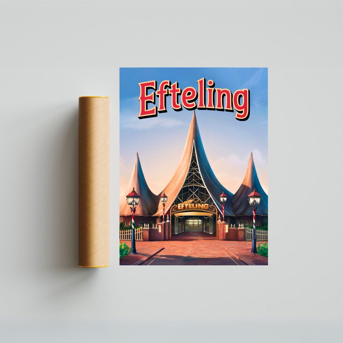 Efteling Vintage Travel Poster - Ride Through the Realms of Fantasy