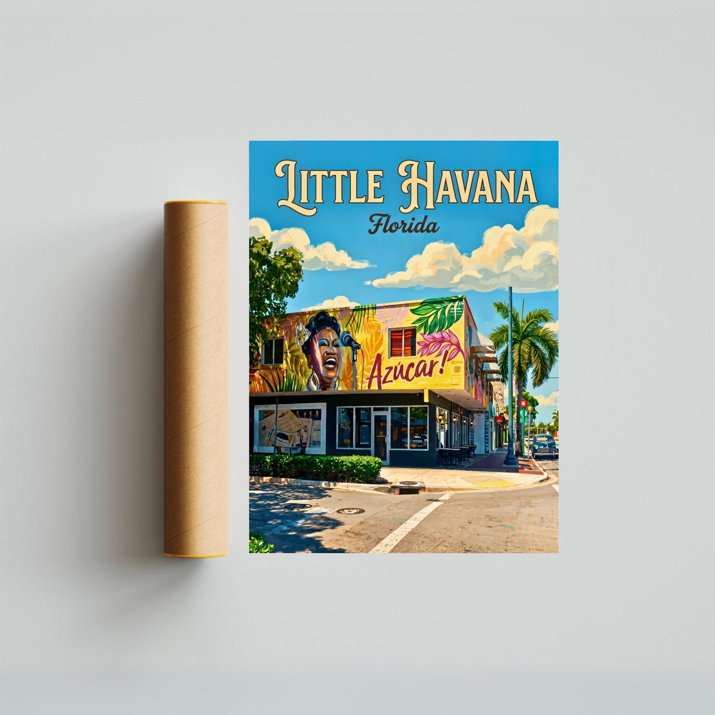 Little Havana Vintage Travel Poster - Mesmerizing Street