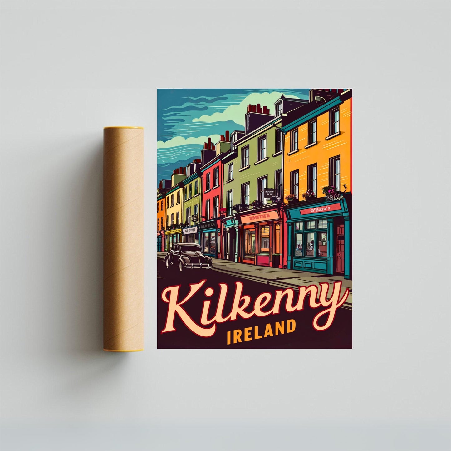 Kilkenny Vintage Travel Poster - Heart of Ireland's Medieval City