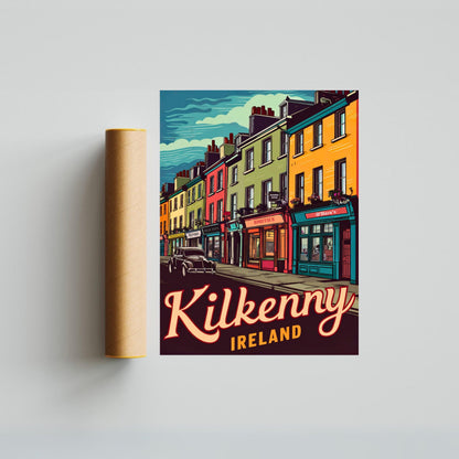 Kilkenny Vintage Travel Poster - Heart of Ireland's Medieval City