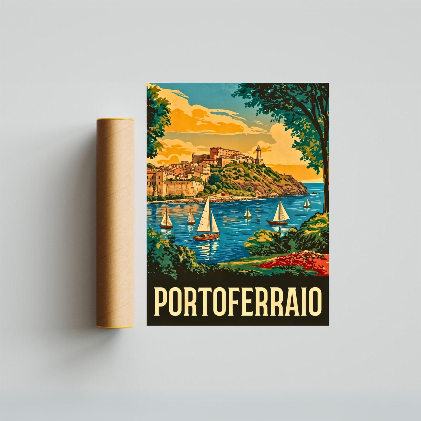 Portoferraio Vintage Travel Poster