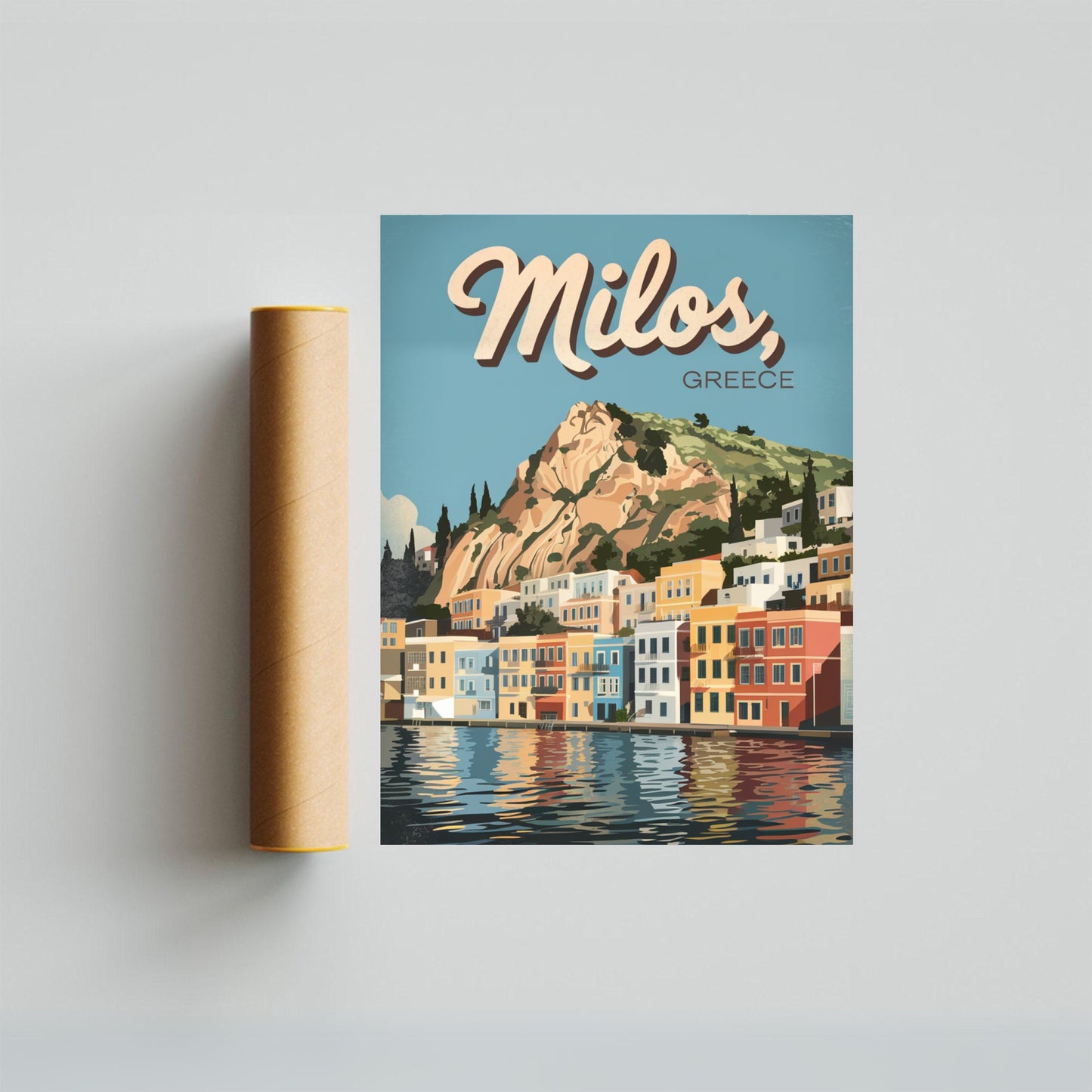 Milos Vintage Travel Poster - Relaxed Island Vibes