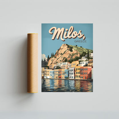 Milos Vintage Travel Poster - Relaxed Island Vibes