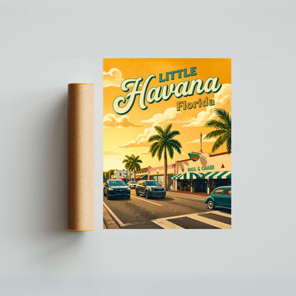 Little Havana Vintage Travel Poster -  Miami