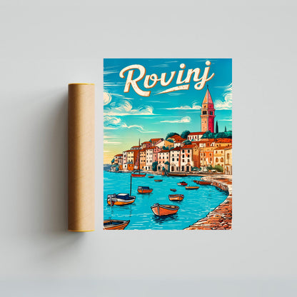 Rovinj, Vintage Travel Poster - The Pearl of the Adriatic