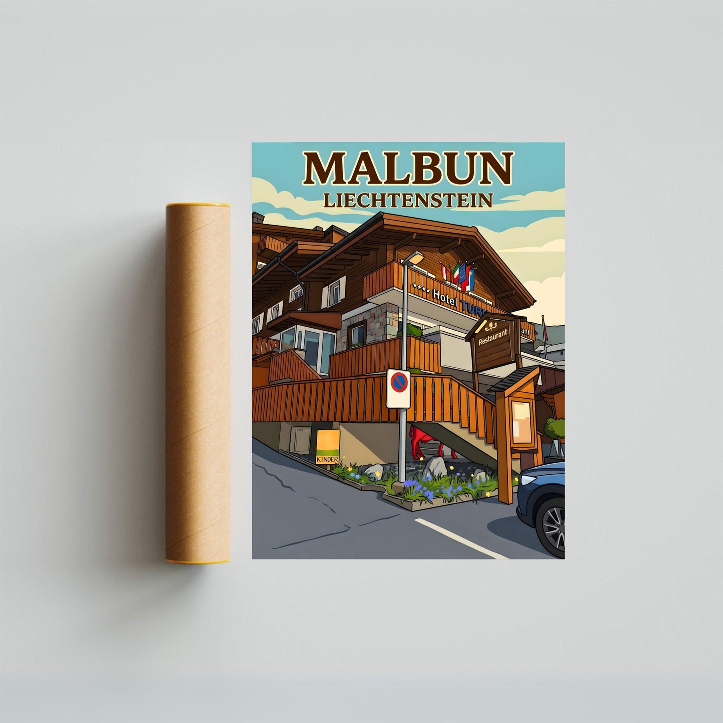 Malbun Vintage Travel Poster - Staycation