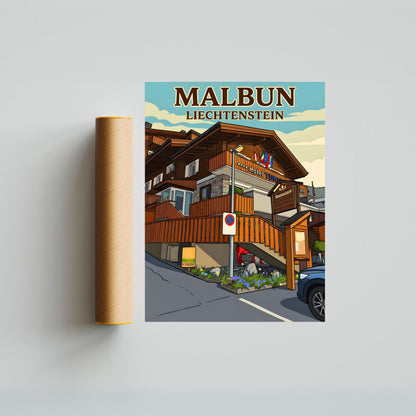 Malbun Vintage Travel Poster - Staycation