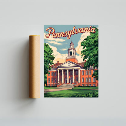 Pennsylvania, State College Vintage Travel Poster - Penn State Pride