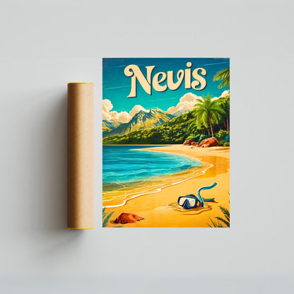 Nevis Vintage Travel Poster