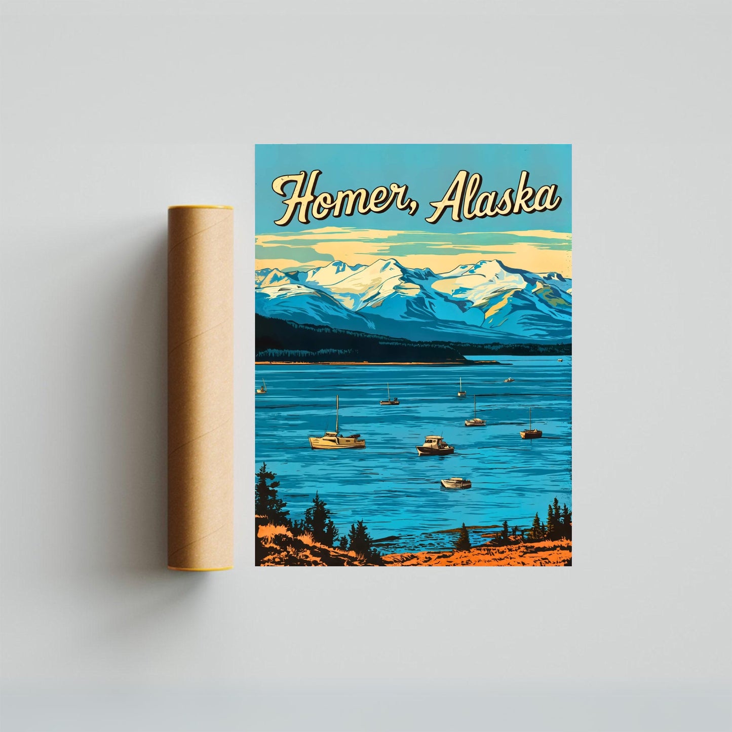 Homer Vintage Travel Poster - Alaska
