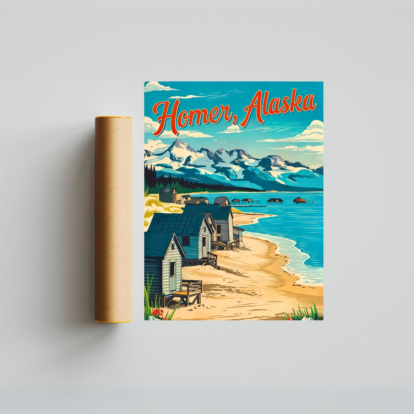 Homer Vintage Travel Poster - A Coastal Alaskan Paradise