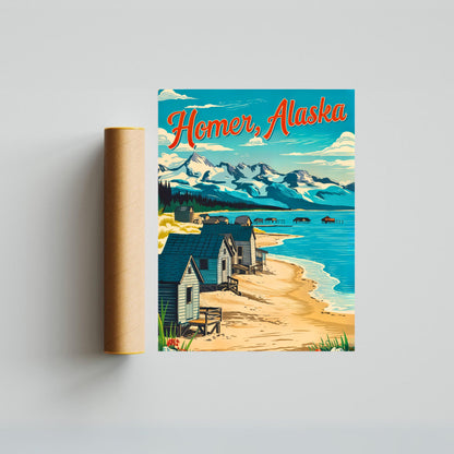 Homer Vintage Travel Poster - A Coastal Alaskan Paradise