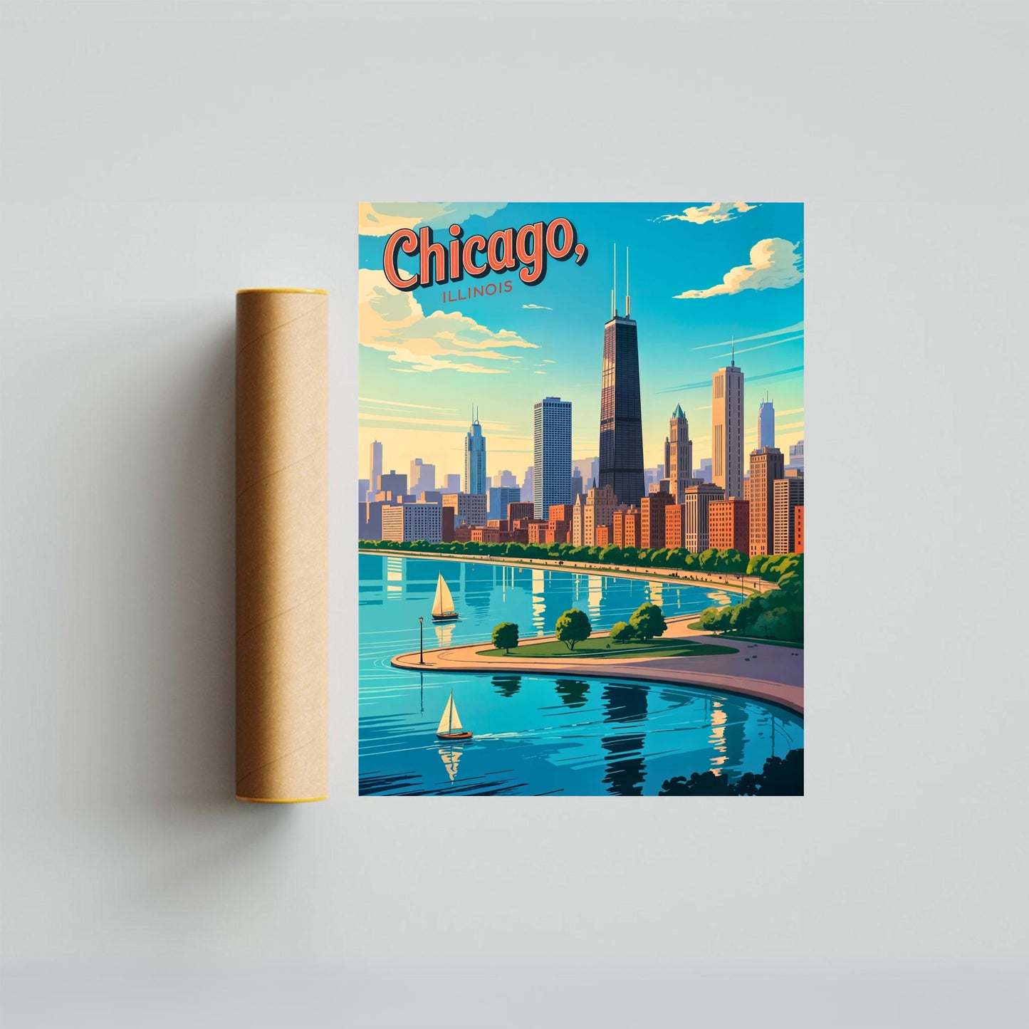 Chicago Vintage Travel Poster - The Windy City