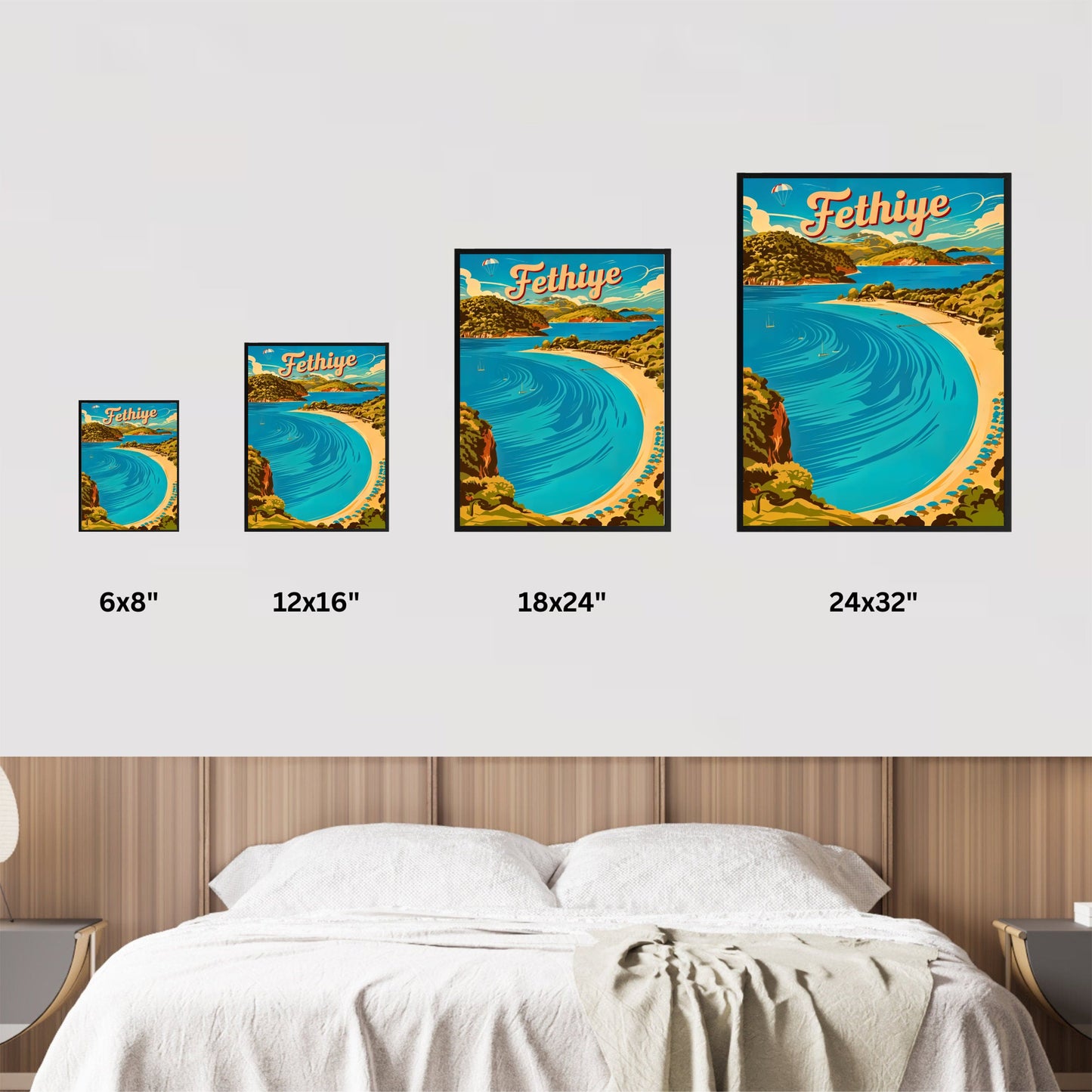 Fethiye Vintage Travel Poster - Turkey Ölüdeniz