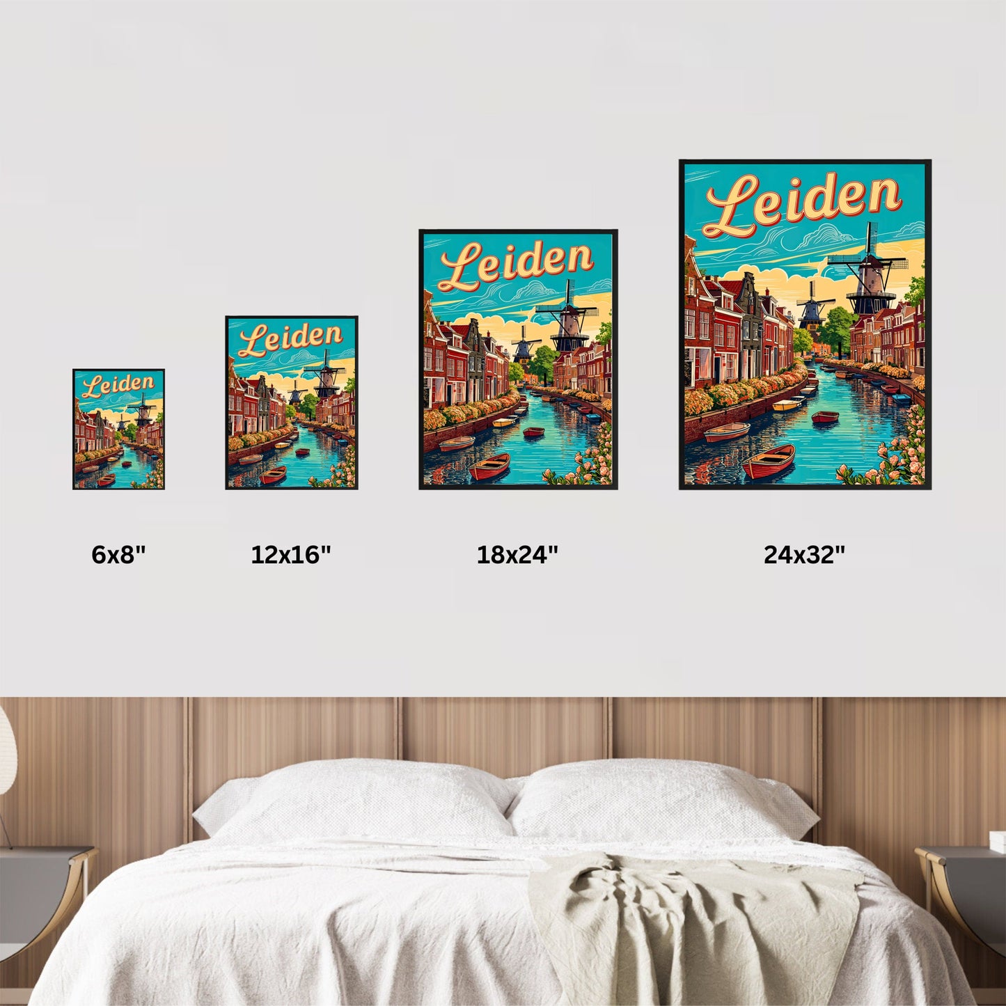 Leiden Vintage Travel Poster